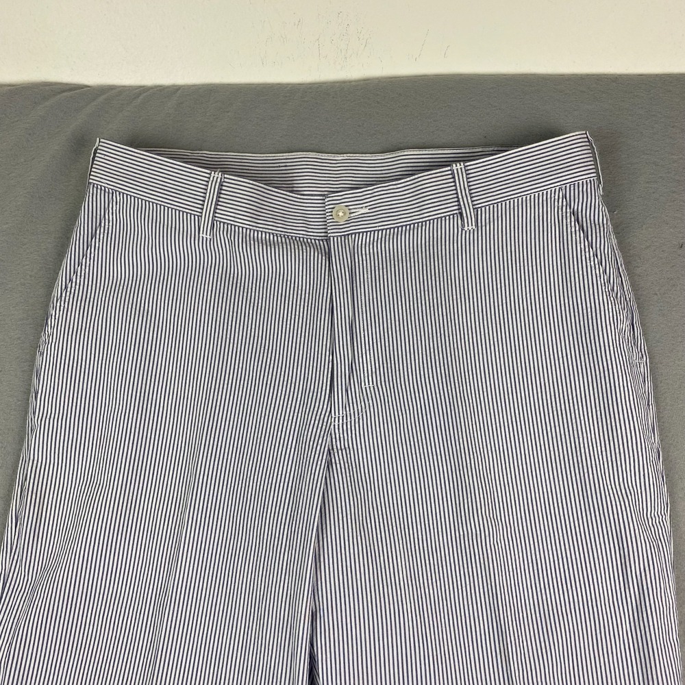 Bills Khakis mens Parker Pant 36 seersucker Blue White Made USA unhemmed NEW - Picture 2 of 14